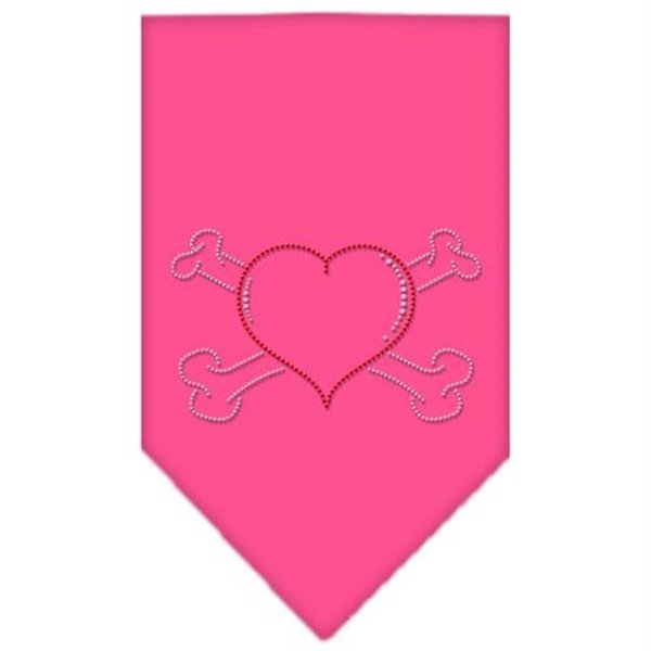 Unconditional Love Heart Crossbone Rhinestone Bandana Bright Pink Small UN759738